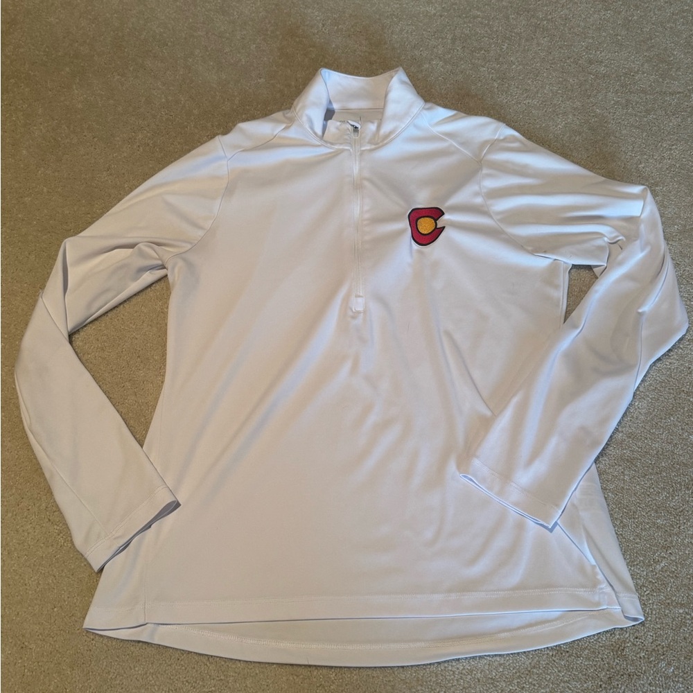 White Long Sleeve Pullover with Logo